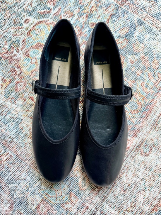 Dolce Vita Shoes - Dolce Vita Black Roslyn Mary Jane Flats with Adjustable Strap